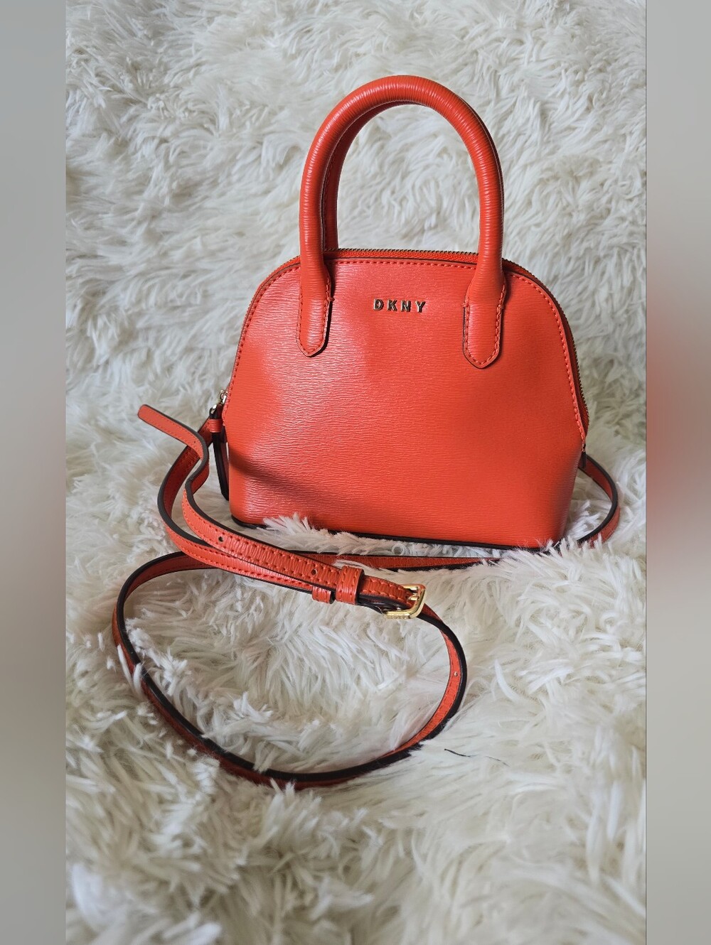 DKNY Orange Dome Crossbody Satchel